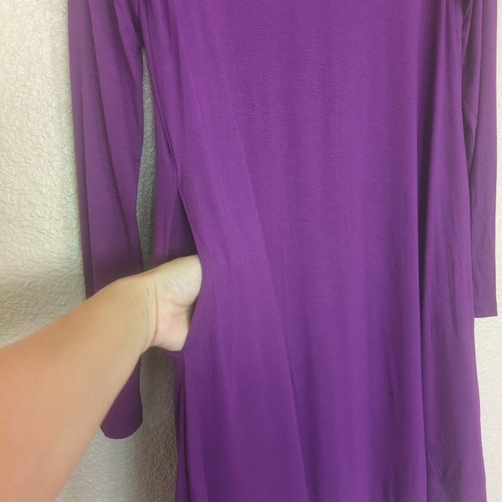new LILBETTER light purple long sleeve dress size large pockets, casual - Picture 7 of 11